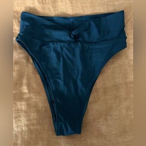 Aerie high cut cheeky bikini bottom. Black